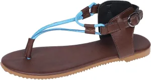 Women’s Classic Retro T-Strap Sandals Summer Beach Thong Flats with Adjustable Buckle Casual Soft Dressy Sandal