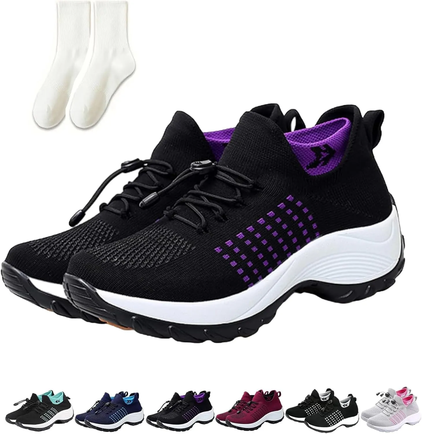 Women's Comfort Wear Orthowear Shoes, Orthopedic, Plantar Fasciitis, Black, One Size