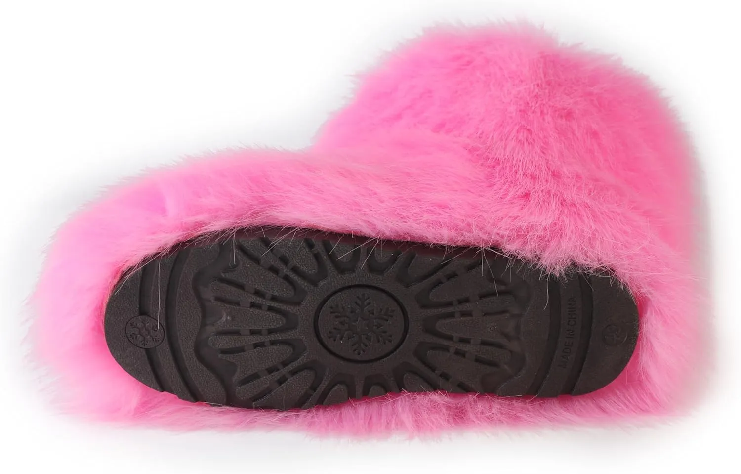 Women's Faux Fur Boot, Round Toe Suede, Warm Snow Comfy Plush Short Flat Mid-Calf Furry Fluffy Boots