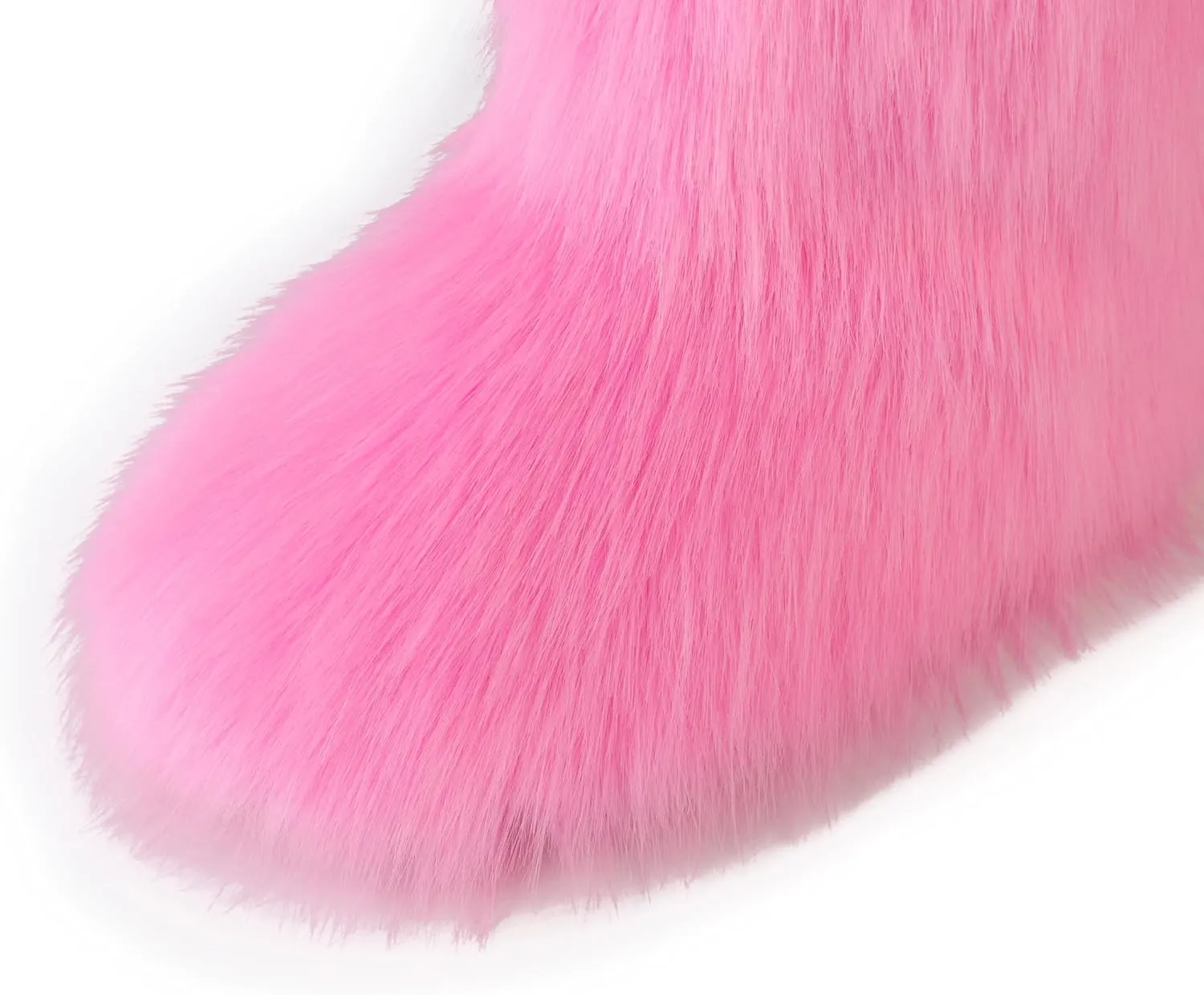 Women's Faux Fur Boot, Round Toe Suede, Warm Snow Comfy Plush Short Flat Mid-Calf Furry Fluffy Boots