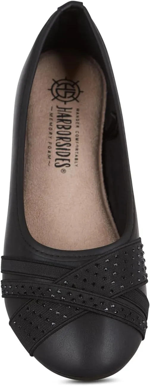 Women’s Flats – Comfortable Vegan Slip-On Shoes with Memory Foam, Breathable Medium & Wide Sizes 6-10 Black