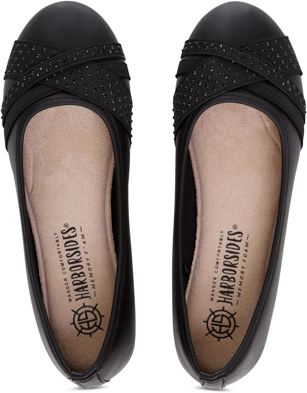 Women’s Flats – Comfortable Vegan Slip-On Shoes with Memory Foam, Breathable Medium & Wide Sizes 6-10 Black