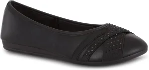 Women’s Flats – Comfortable Vegan Slip-On Shoes with Memory Foam, Breathable Medium & Wide Sizes 6-10 Black