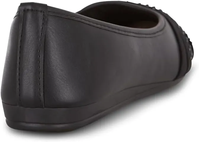 Women’s Flats – Comfortable Vegan Slip-On Shoes with Memory Foam, Breathable Medium & Wide Sizes 6-10 Black