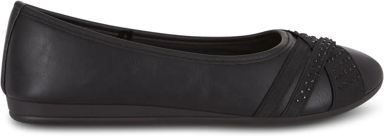 Women’s Flats – Comfortable Vegan Slip-On Shoes with Memory Foam, Breathable Medium & Wide Sizes 6-10 Black