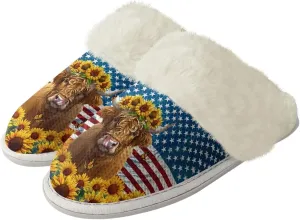 Womens Fuzzy Slippers with Warm Faux Fur Collar Bootie Slippers Comfortable Anti-Slip House Slippers Plush Lined Slide Sandal for All Seasons Shoes Winter House Shoes