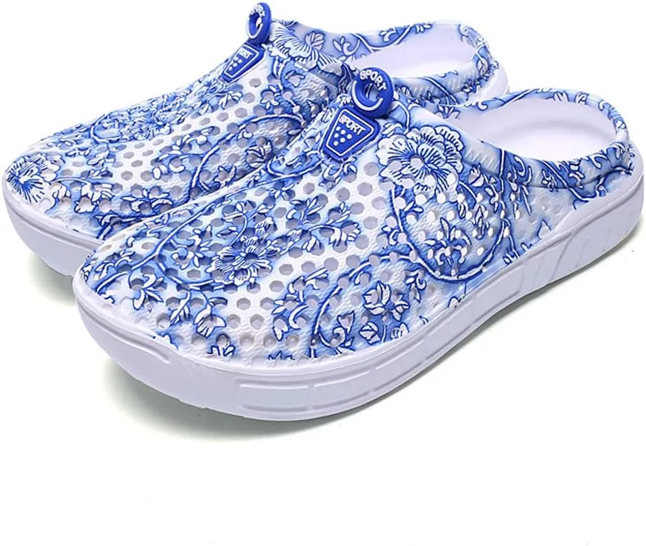 Womens Gardening Clogs Non-Slip Hole Breathable Lightweight Slippers Summer Beach Bathroom Sandals Indoor Outdoor Shoes Slip On