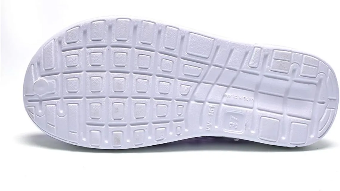 Womens Gardening Clogs Non-Slip Hole Breathable Lightweight Slippers Summer Beach Bathroom Sandals Indoor Outdoor Shoes Slip On