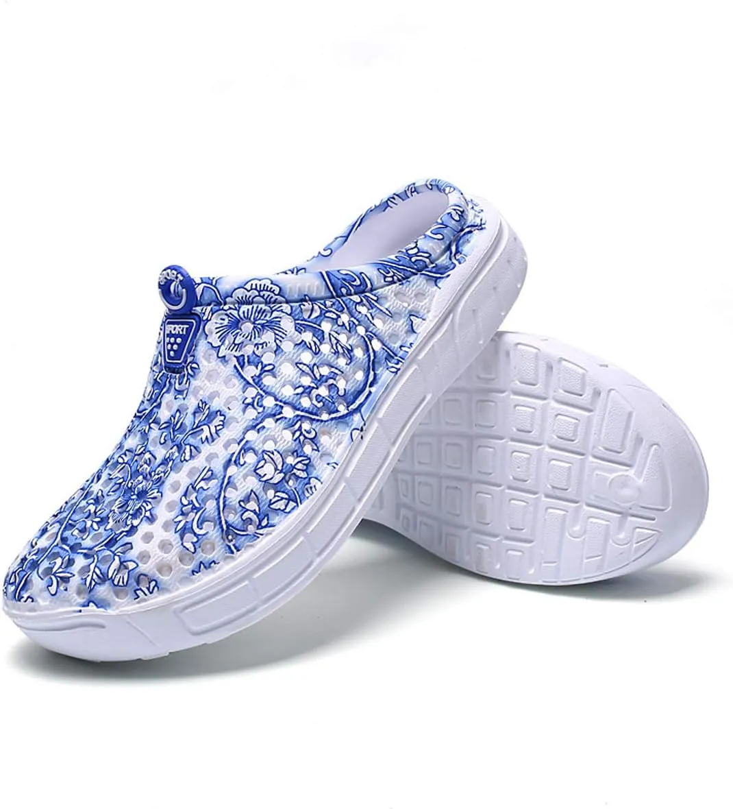 Womens Gardening Clogs Non-Slip Hole Breathable Lightweight Slippers Summer Beach Bathroom Sandals Indoor Outdoor Shoes Slip On