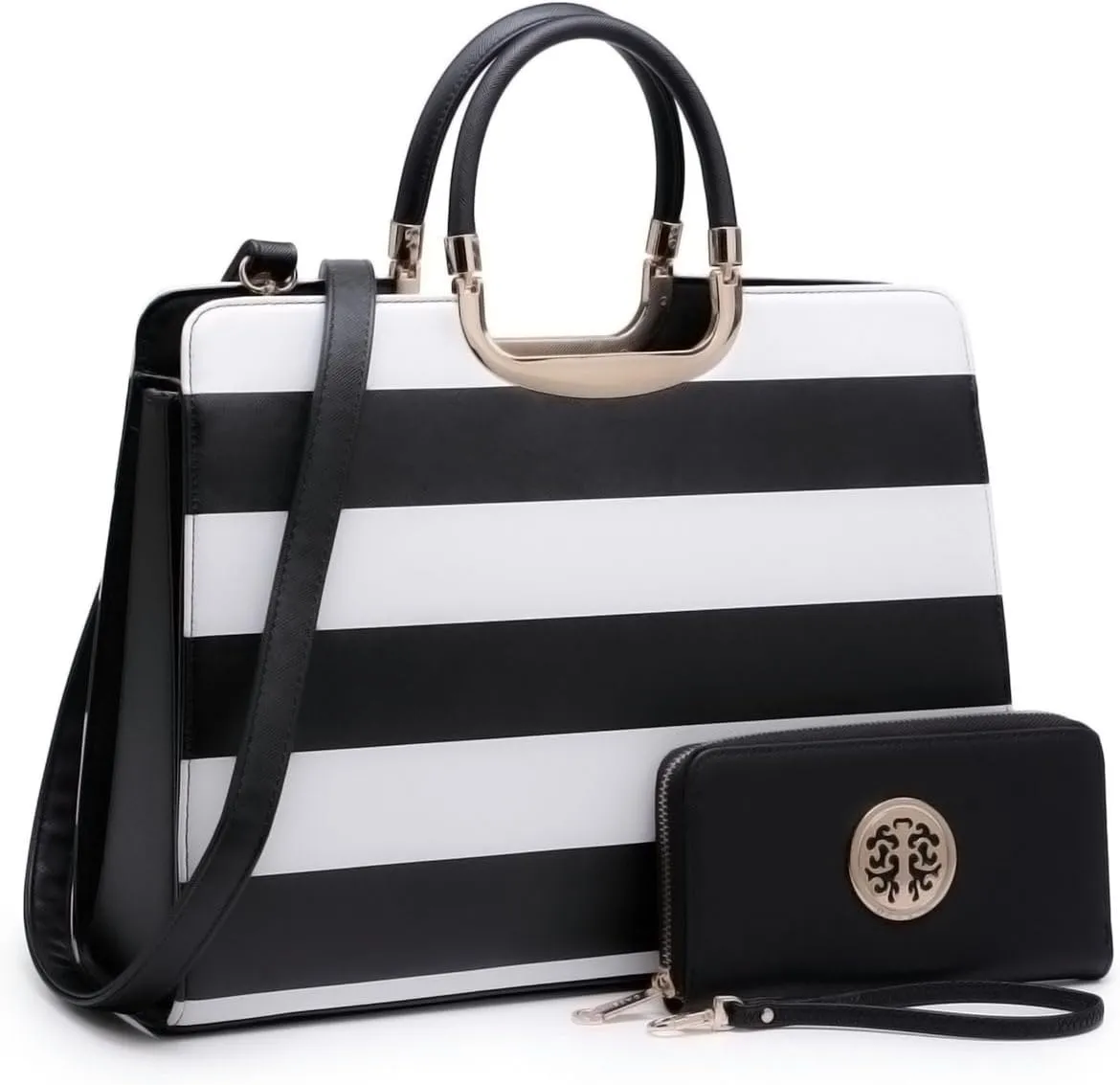 Womens Handbag Top Handle Shoulder Bag Tote Satchel Purse Work Bag with Matching Wallet