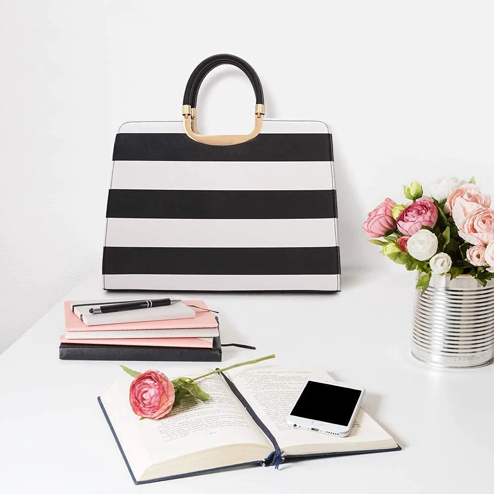 Womens Handbag Top Handle Shoulder Bag Tote Satchel Purse Work Bag with Matching Wallet