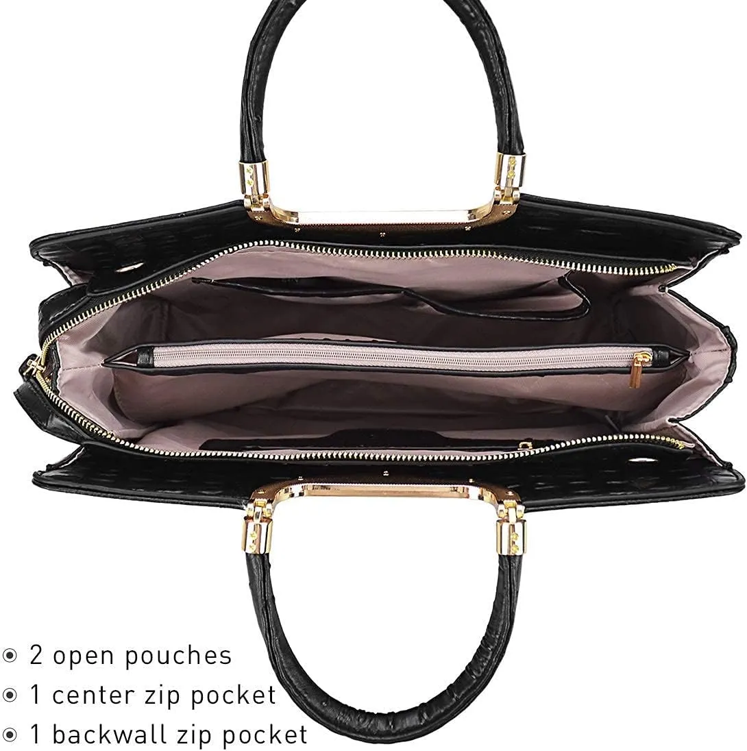 Womens Handbag Top Handle Shoulder Bag Tote Satchel Purse Work Bag with Matching Wallet