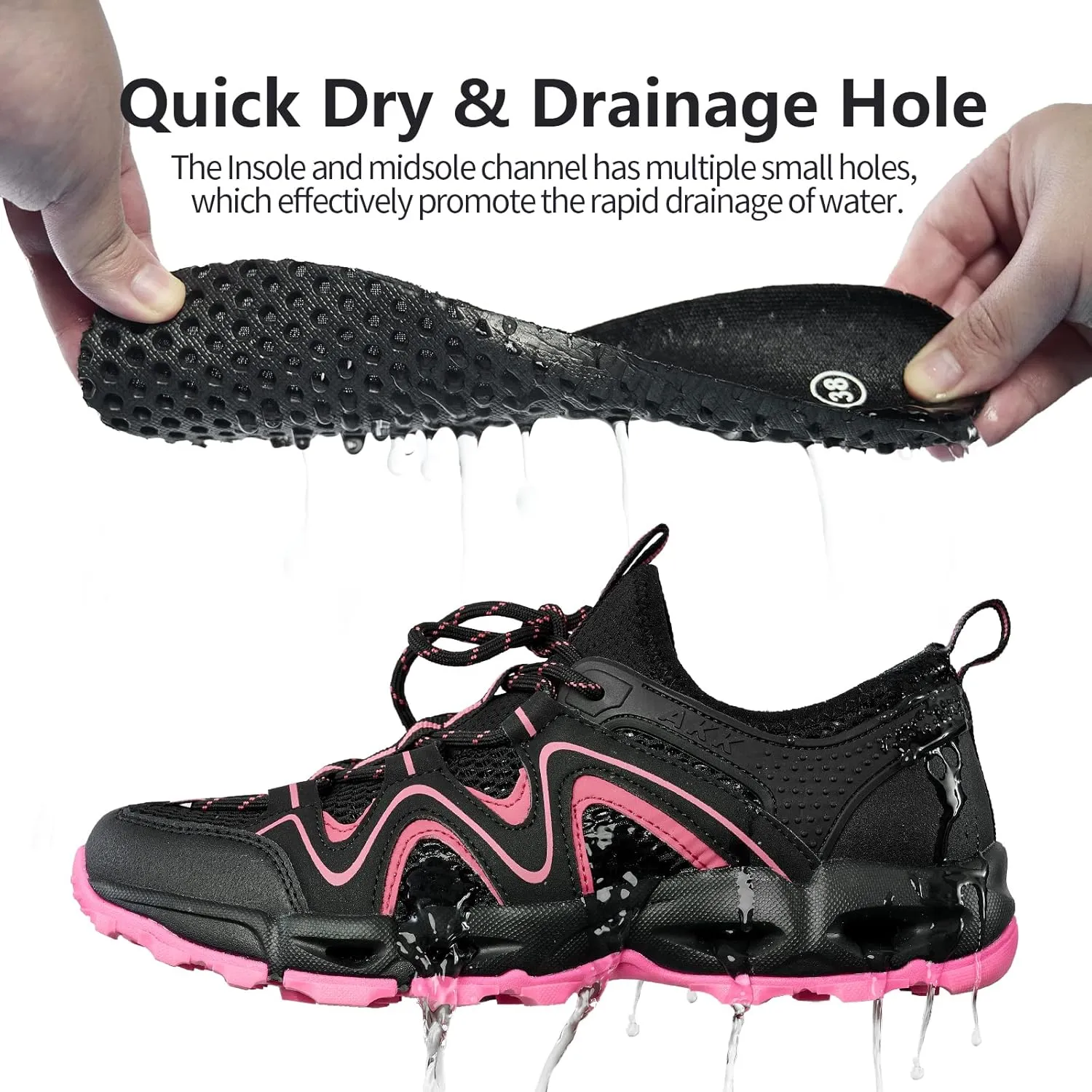 Womens Hiking Water Shoes - Multi-Purpose Quick Dry Sneakers Non Slip & Lightweight & Breathable for Outdoor Sport Travel Walking Tour Swim Beach