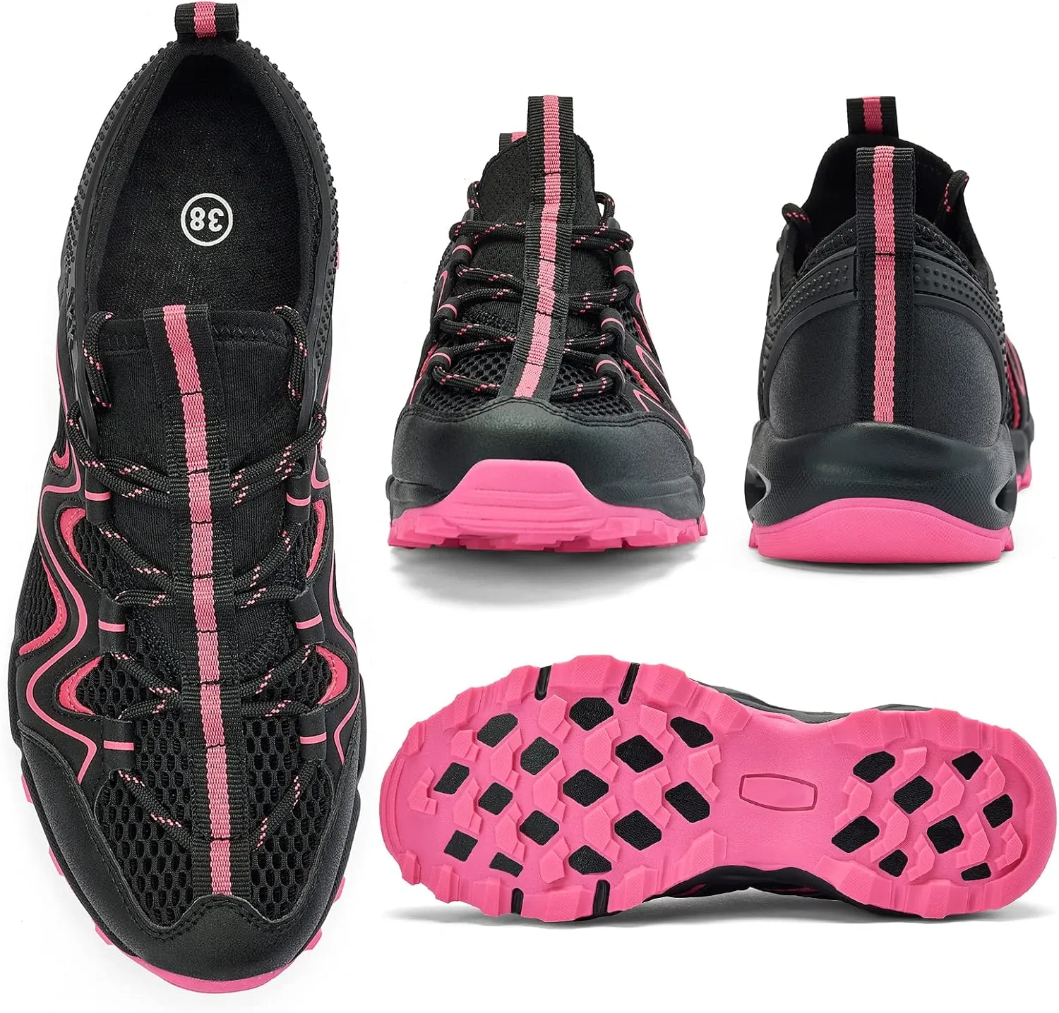 Womens Hiking Water Shoes - Multi-Purpose Quick Dry Sneakers Non Slip & Lightweight & Breathable for Outdoor Sport Travel Walking Tour Swim Beach