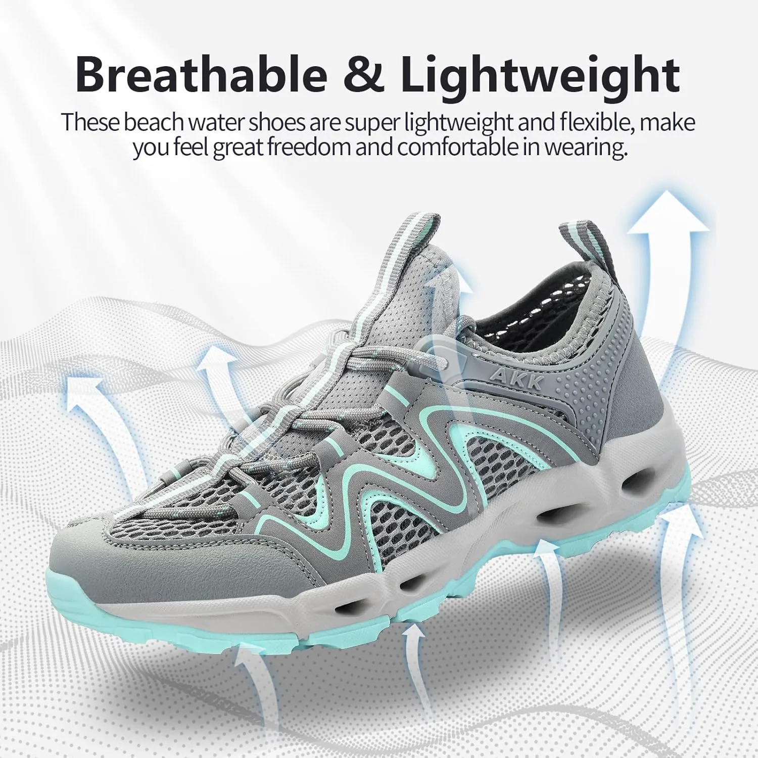 Womens Hiking Water Shoes - Multi-Purpose Quick Dry Sneakers Non Slip & Lightweight & Breathable for Outdoor Sport Travel Walking Tour Swim Beach