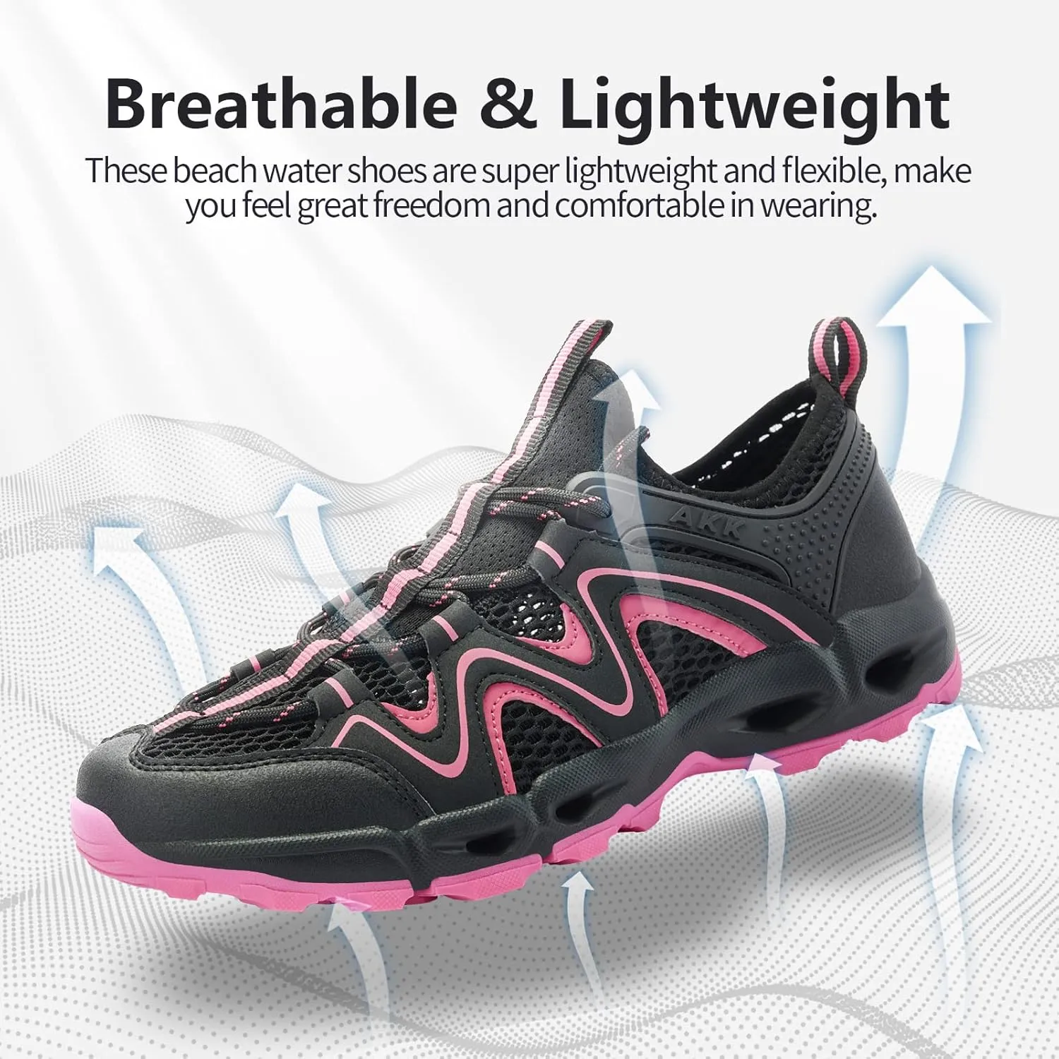 Womens Hiking Water Shoes - Multi-Purpose Quick Dry Sneakers Non Slip & Lightweight & Breathable for Outdoor Sport Travel Walking Tour Swim Beach