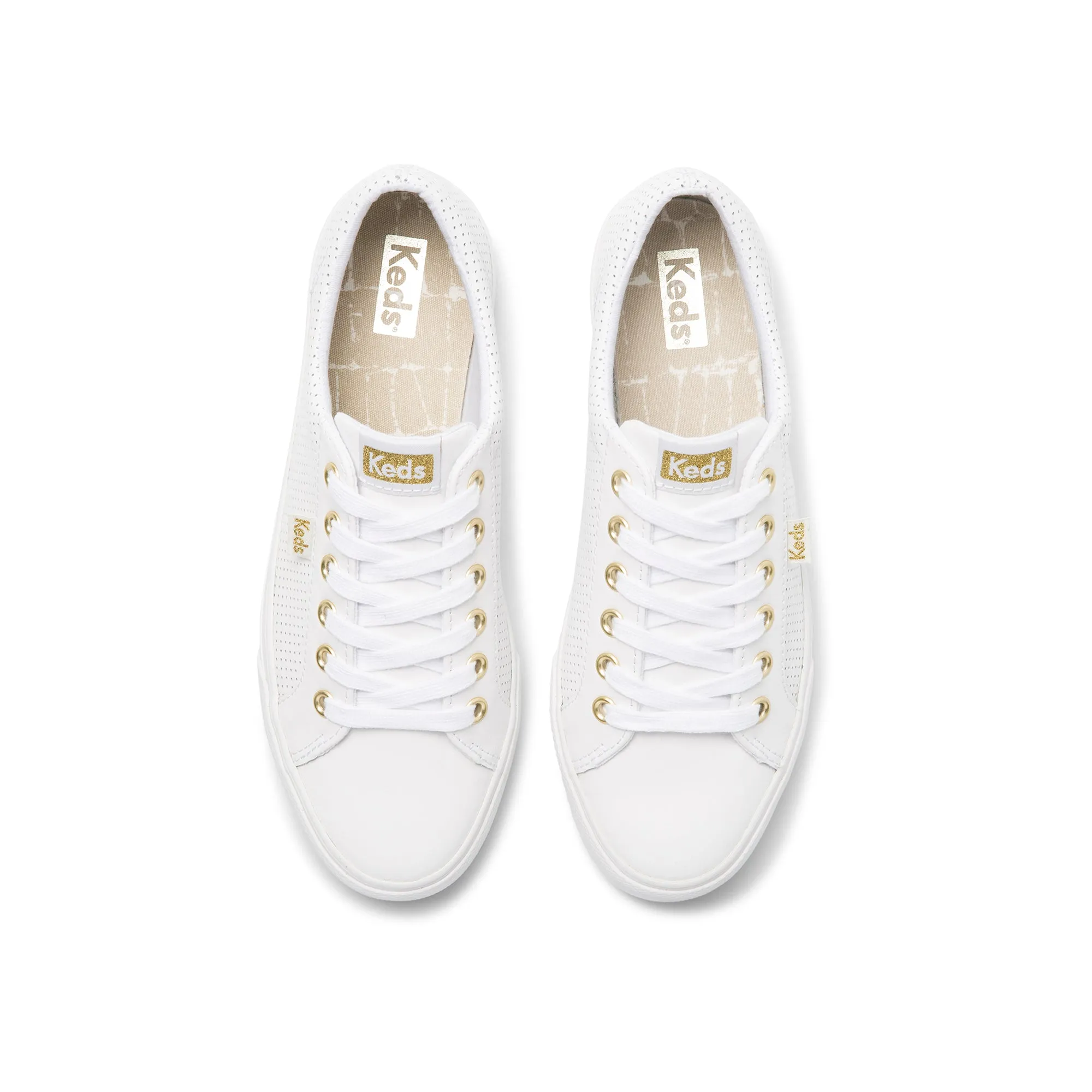 Women's Jump Kick Perf Leather White/Gold