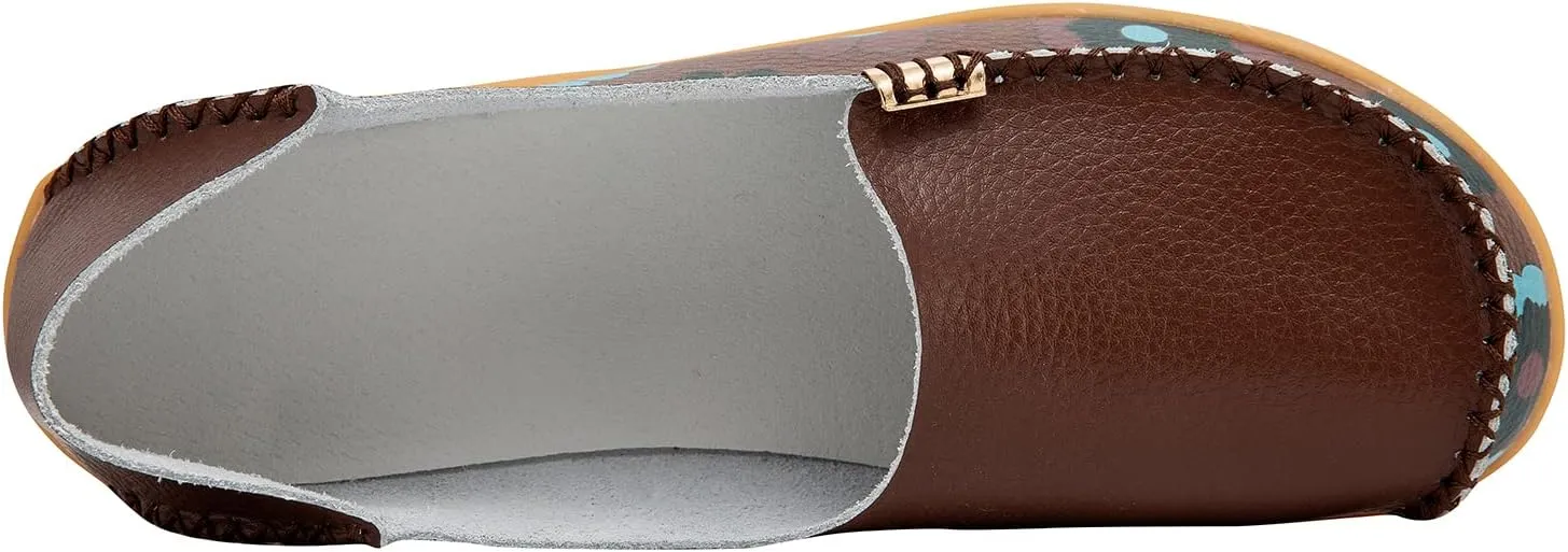 Women's Leather Loafers Comfortable Flat Shoes