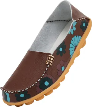 Women's Leather Loafers Comfortable Flat Shoes