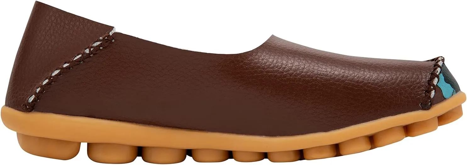 Women's Leather Loafers Comfortable Flat Shoes