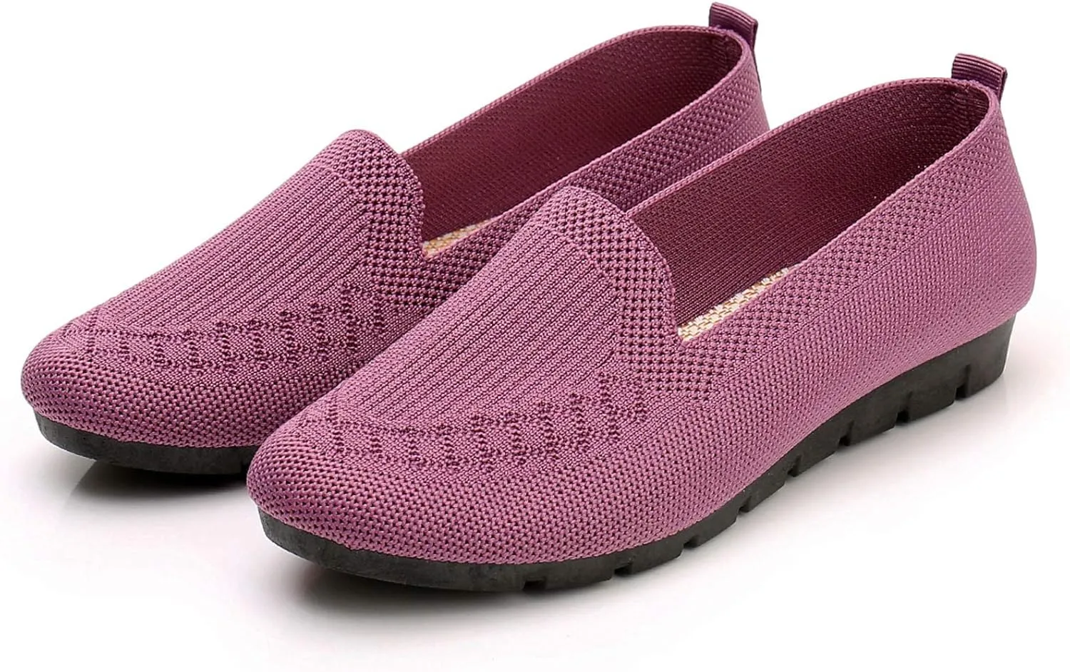 Womens Loafers Comfortable Dressy Arch Support Walking Shoes Breathable Knit Loafers Shoes Mesh Slip On Casual Shoes