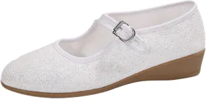 Women's Mary Jane Flats Comfortable Slip-on Flats Round Toe Dressy Ballet Shoes for Women