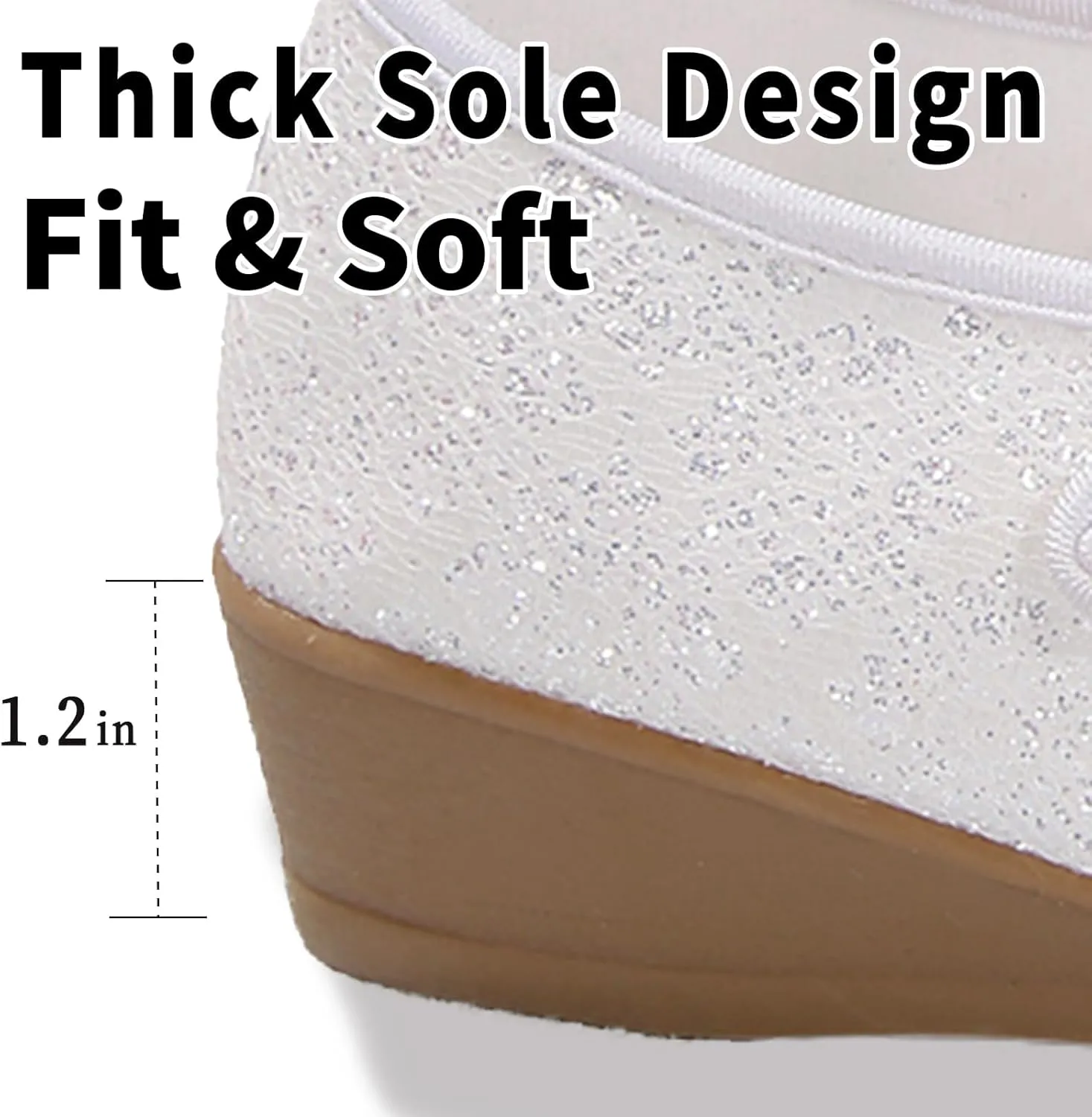 Women's Mary Jane Flats Comfortable Slip-on Flats Round Toe Dressy Ballet Shoes for Women
