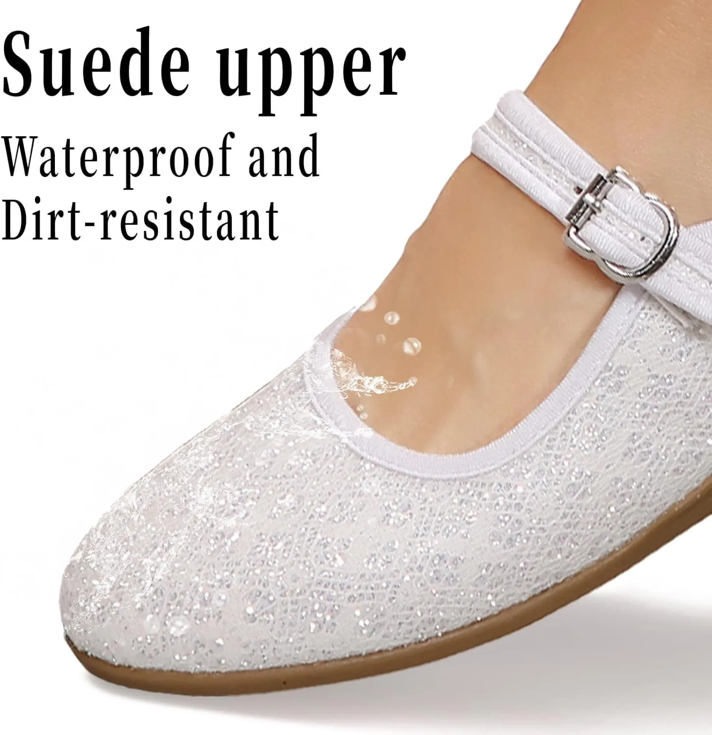 Women's Mary Jane Flats Comfortable Slip-on Flats Round Toe Dressy Ballet Shoes for Women