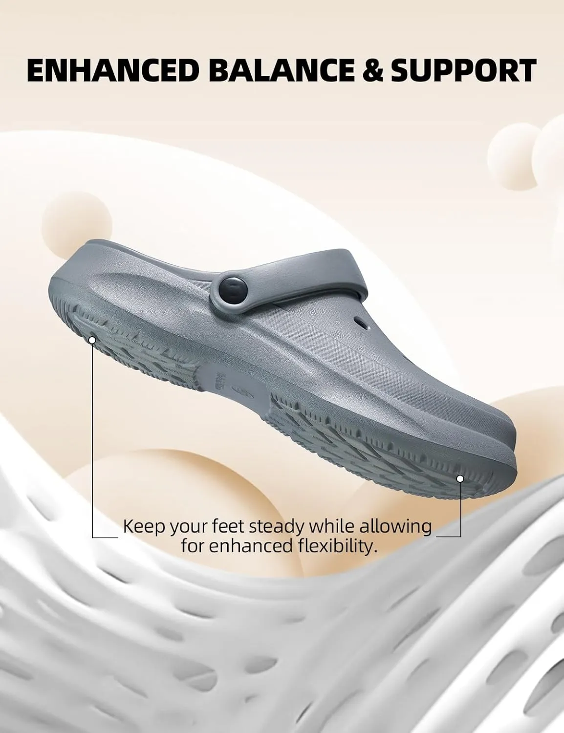 Womens Mens Garden Clogs with Arch Support Slip-On Work Shoes, Quick-Dry Water Sandals, Casual Comfortable Slippers