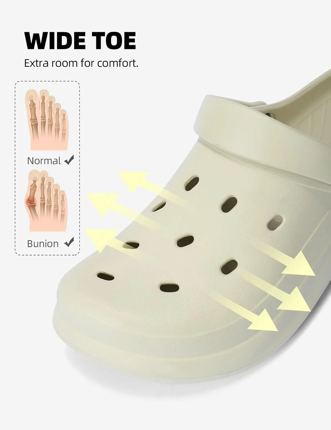 Womens Mens Garden Clogs with Arch Support Slip-On Work Shoes, Quick-Dry Water Sandals, Casual Comfortable Slippers