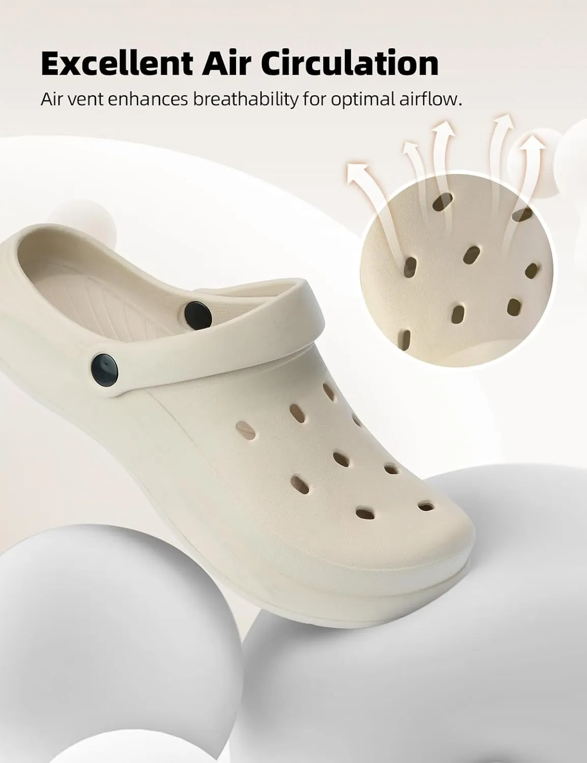 Womens Mens Garden Clogs with Arch Support Slip-On Work Shoes, Quick-Dry Water Sandals, Casual Comfortable Slippers