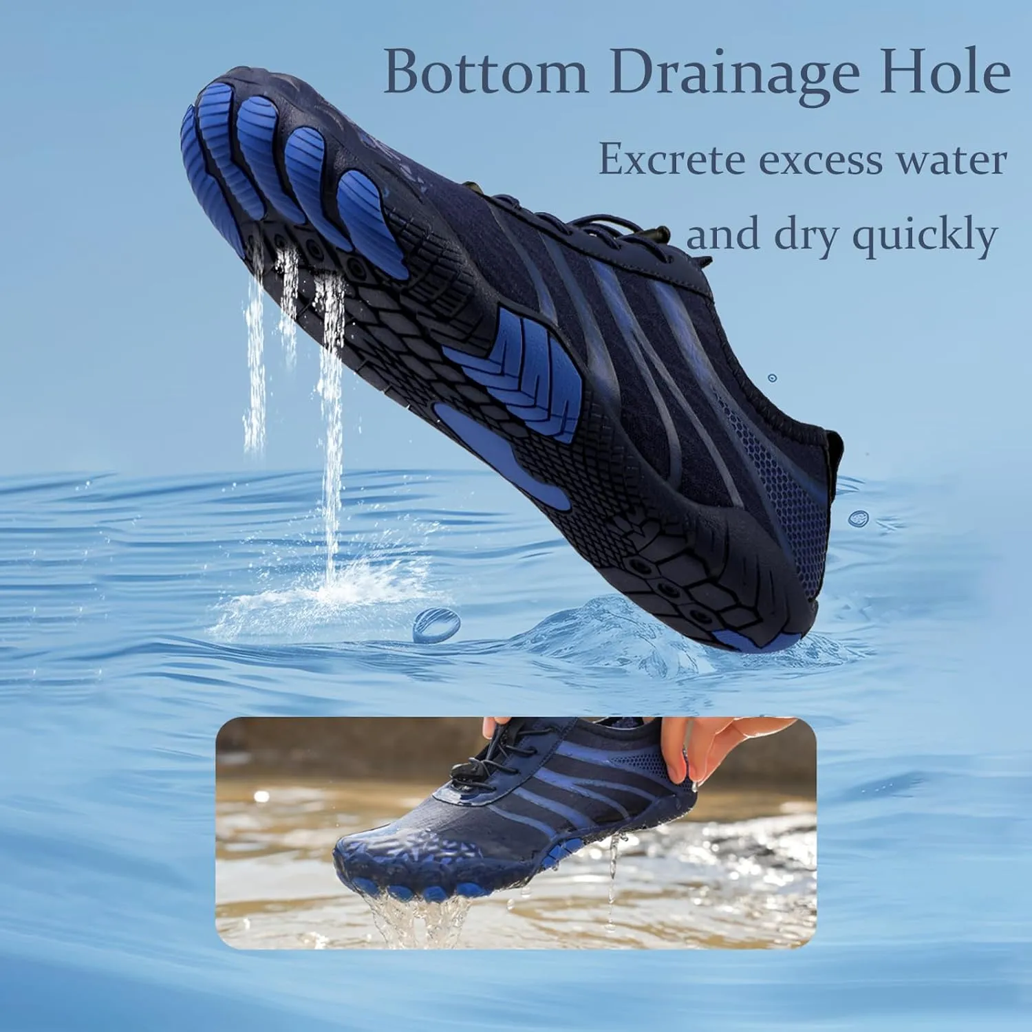 Women's Men's Hike Barefoot Shoes Wide Toe Box Water Shoes Quick Dry Swim Shoe Breathable & Non-Slip for Pool Beach Surf Walk Water Yoga