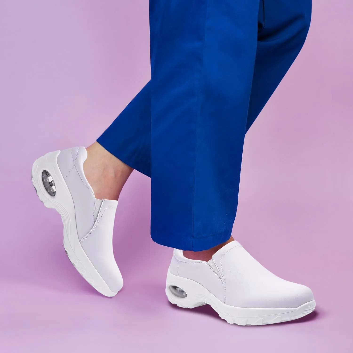 Women's Nursing Shoes Slip On Lightweight Slip Resistant Comfort Non Slip Waterproof Food Service Work Shoes