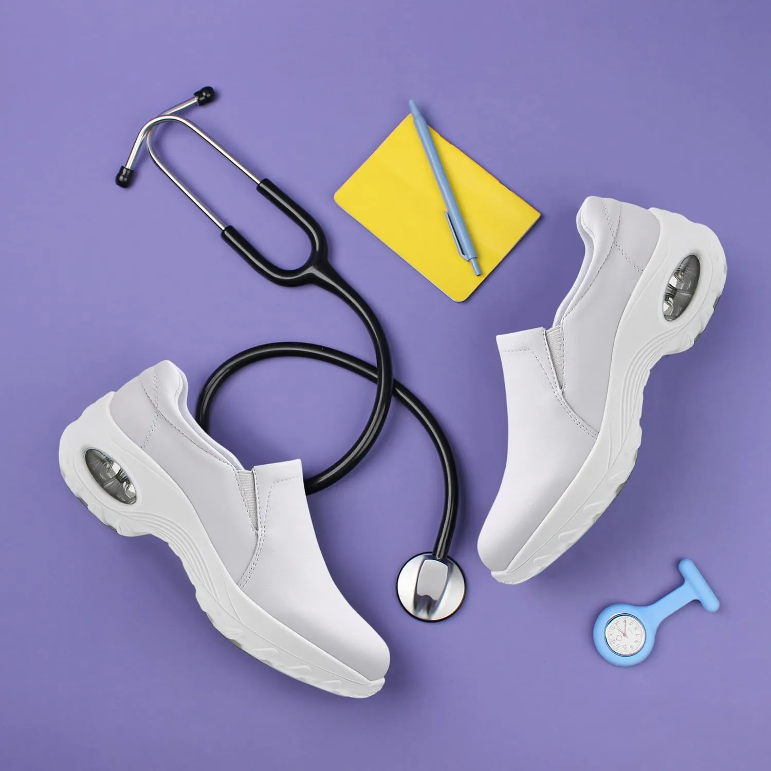 Women's Nursing Shoes Slip On Lightweight Slip Resistant Comfort Non Slip Waterproof Food Service Work Shoes