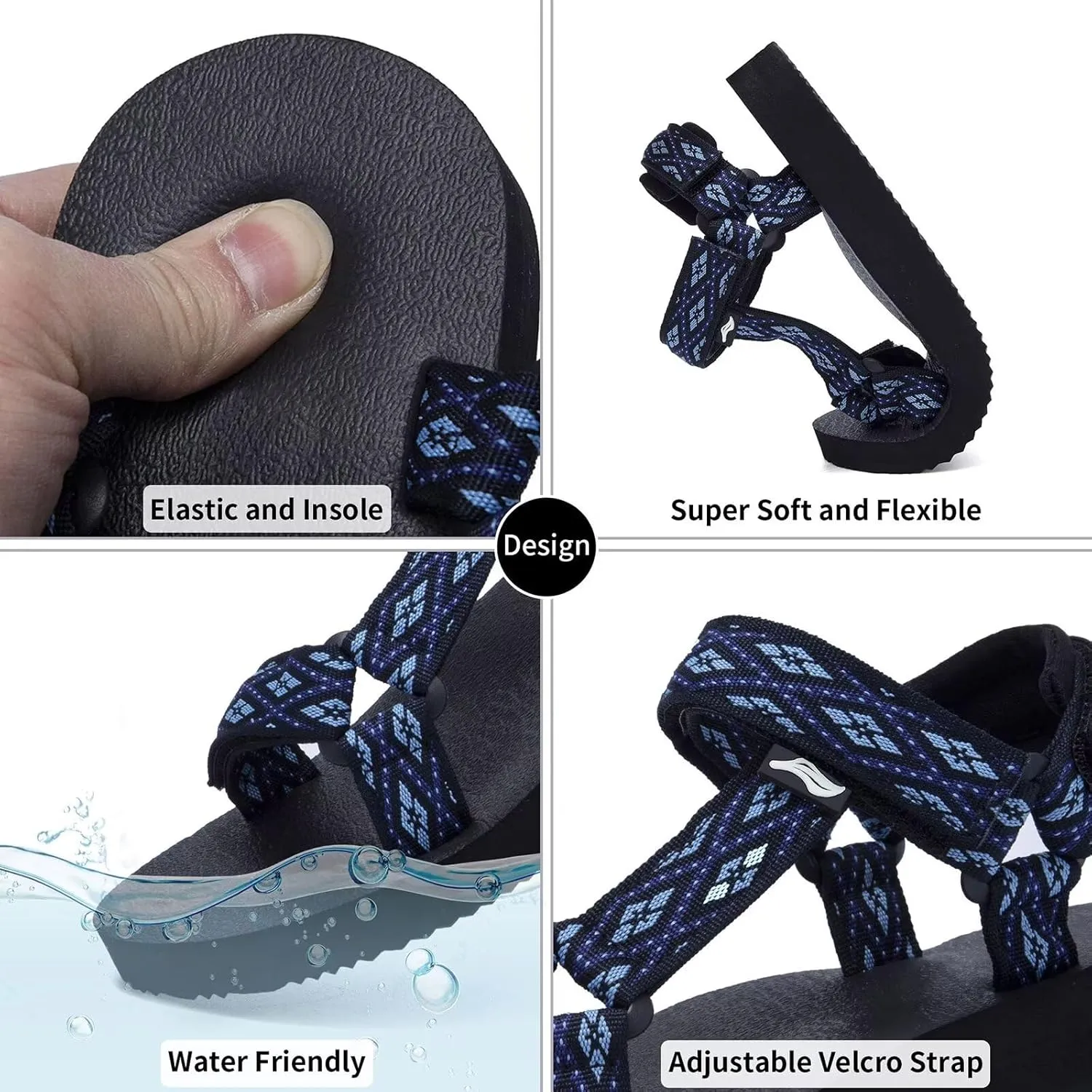Women's Original Sport Sandals Hiking Sandals with Arch Support Yoga Mat Insole Light Weight Outdoor Water Shoes