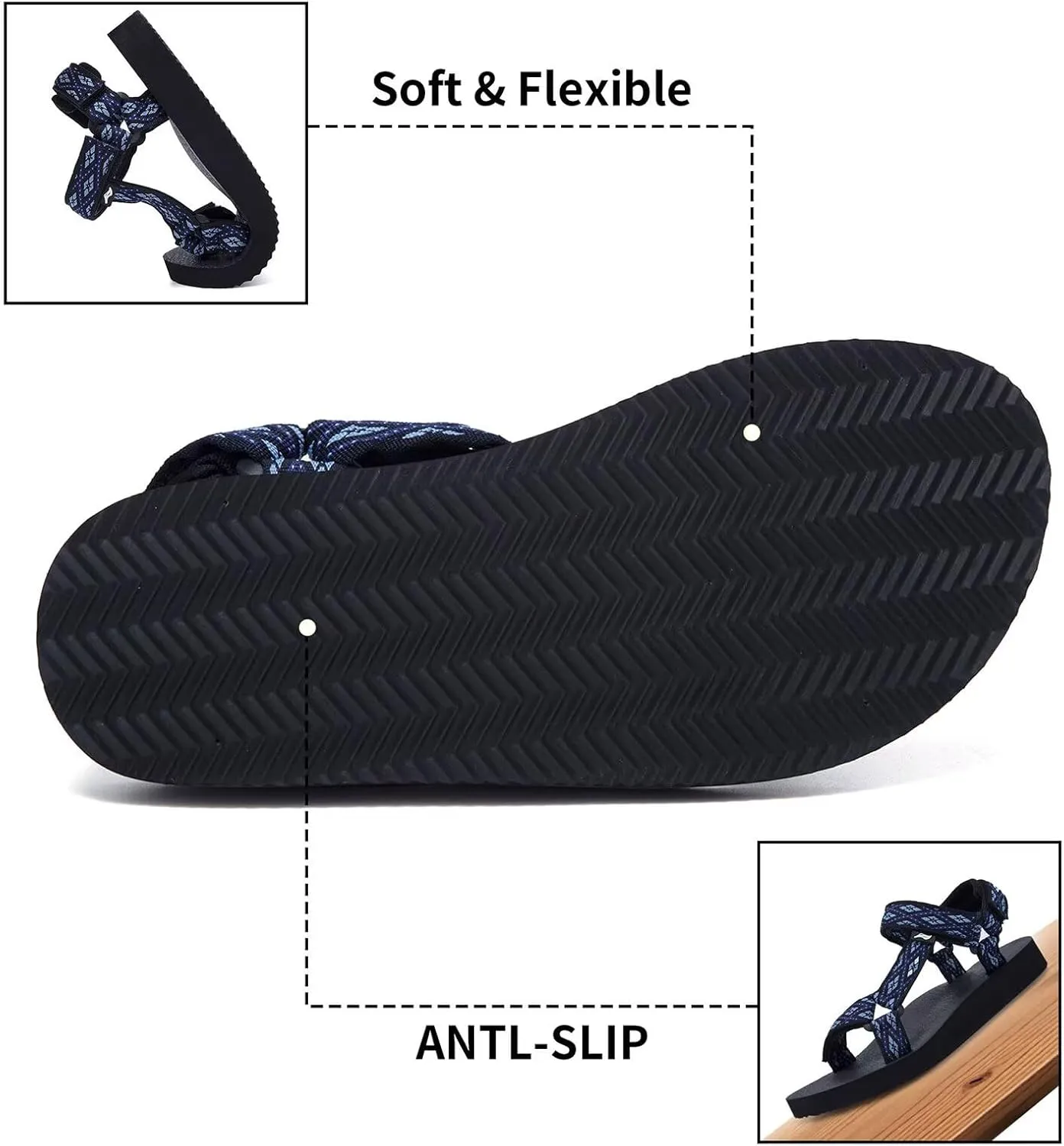 Women's Original Sport Sandals Hiking Sandals with Arch Support Yoga Mat Insole Light Weight Outdoor Water Shoes