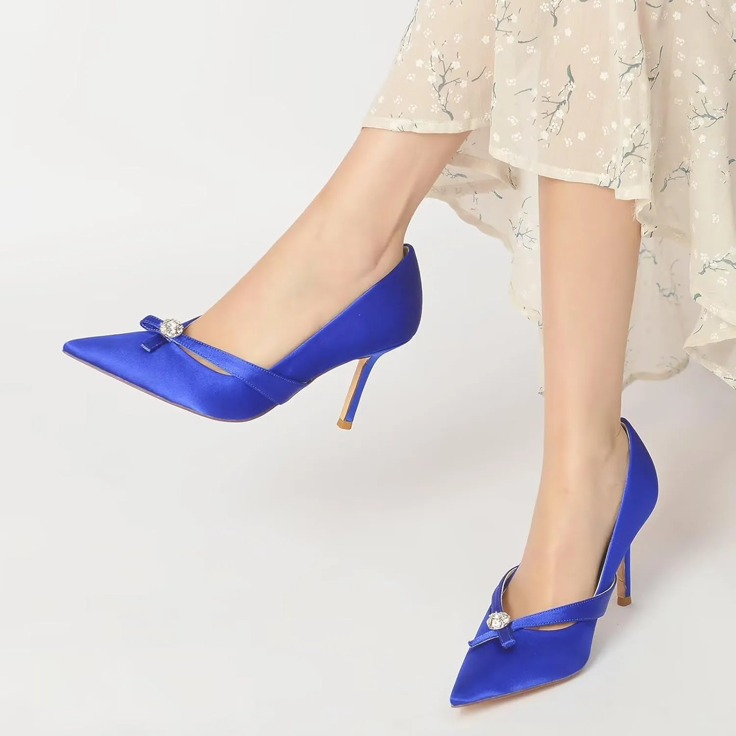 Women's Pointed Toe Pumps Stiletto High Heel Slip On Dress Party Wedding Shoes Prom Evening Party Court Shoes,3.35 in