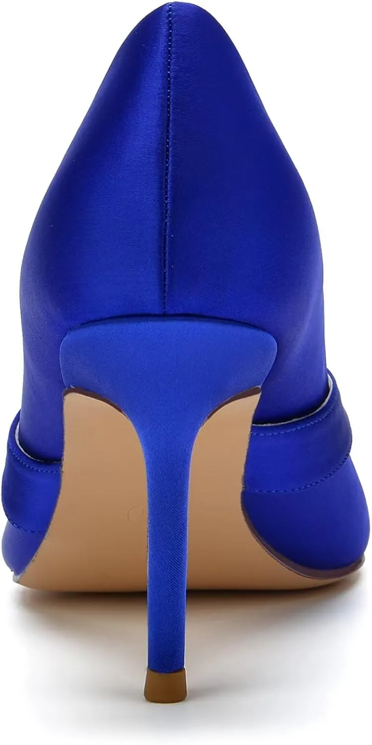 Women's Pointed Toe Pumps Stiletto High Heel Slip On Dress Party Wedding Shoes Prom Evening Party Court Shoes,3.35 in