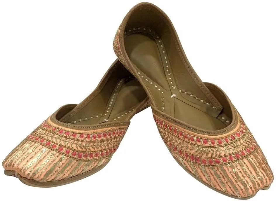 Women's Punjabi Jutti for Ethnic Shoes Soft Mojari Traditional Indian Jooti Leather Sandles Handmade Juti