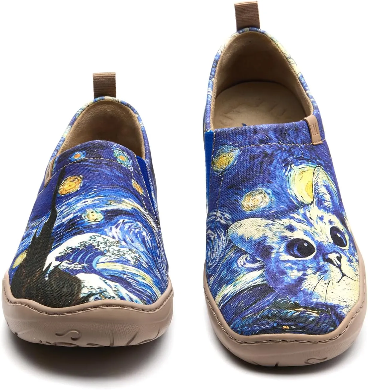 Womens Shoes Casual Loafers Art Painted Sneakers Canvas Slip-On Shoes