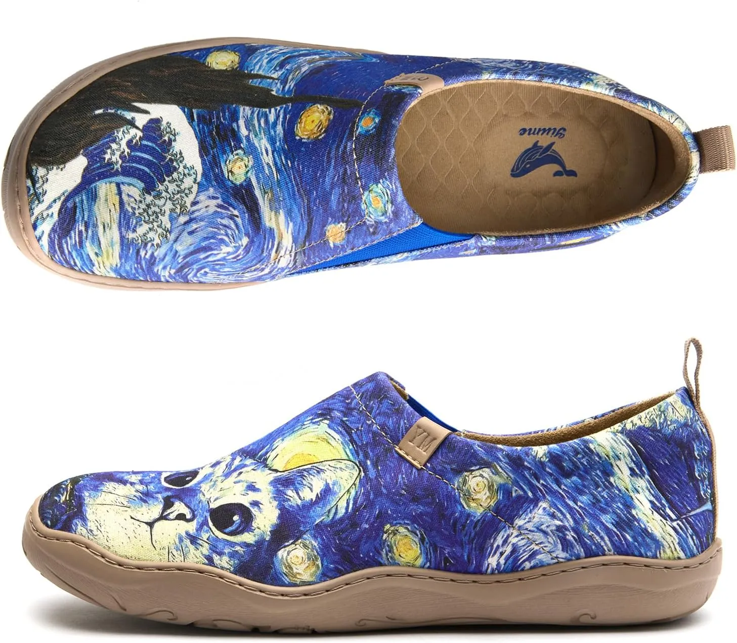 Womens Shoes Casual Loafers Art Painted Sneakers Canvas Slip-On Shoes