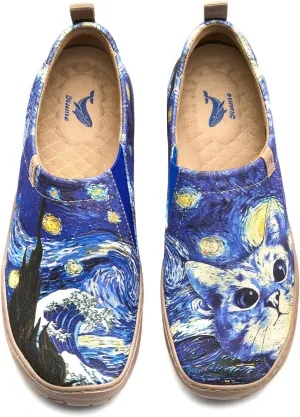 Womens Shoes Casual Loafers Art Painted Sneakers Canvas Slip-On Shoes