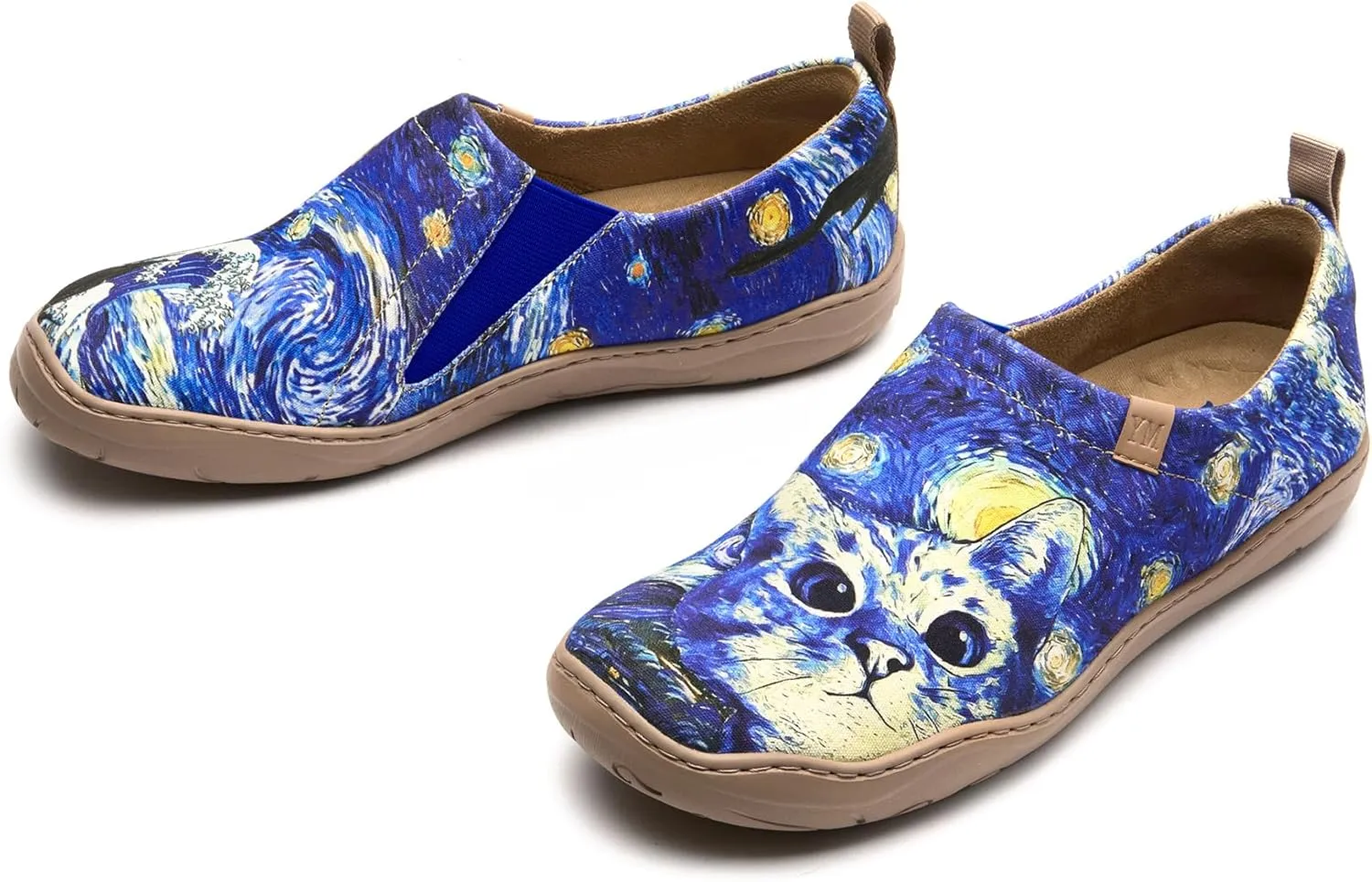 Womens Shoes Casual Loafers Art Painted Sneakers Canvas Slip-On Shoes