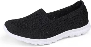 Women's Slip on Walking Knit Loafer Flat Sneaker for Women Lightweight Breathable Walking Shoes