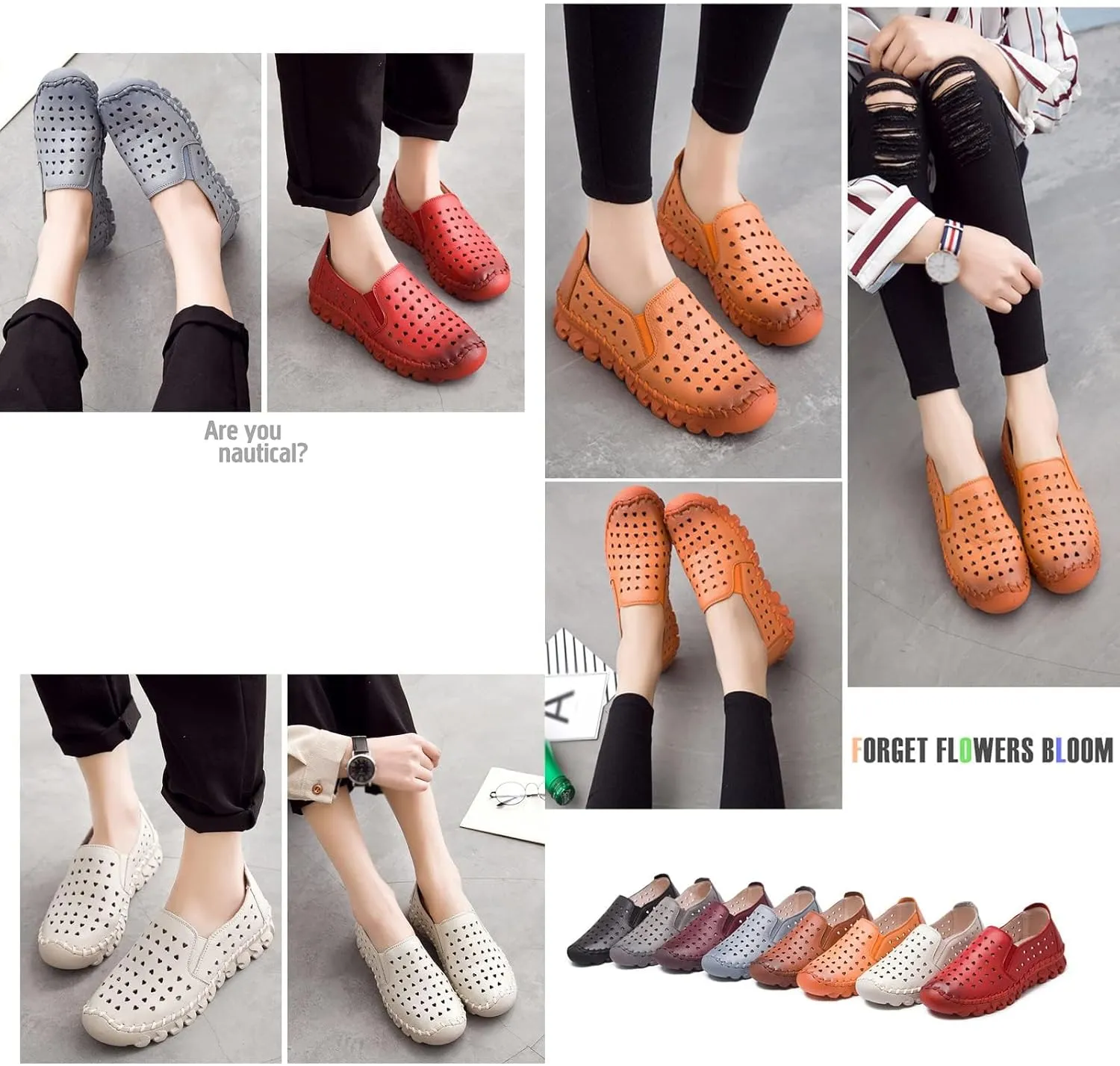 Women's Soft Leather Ortho 4D Pain Relief Loafers,Hollow Slip-on Flat Orthopedic Sneakers,Fashion Breathable Hand-Stitching Non-Slip Mom Comfort Walking Shoes