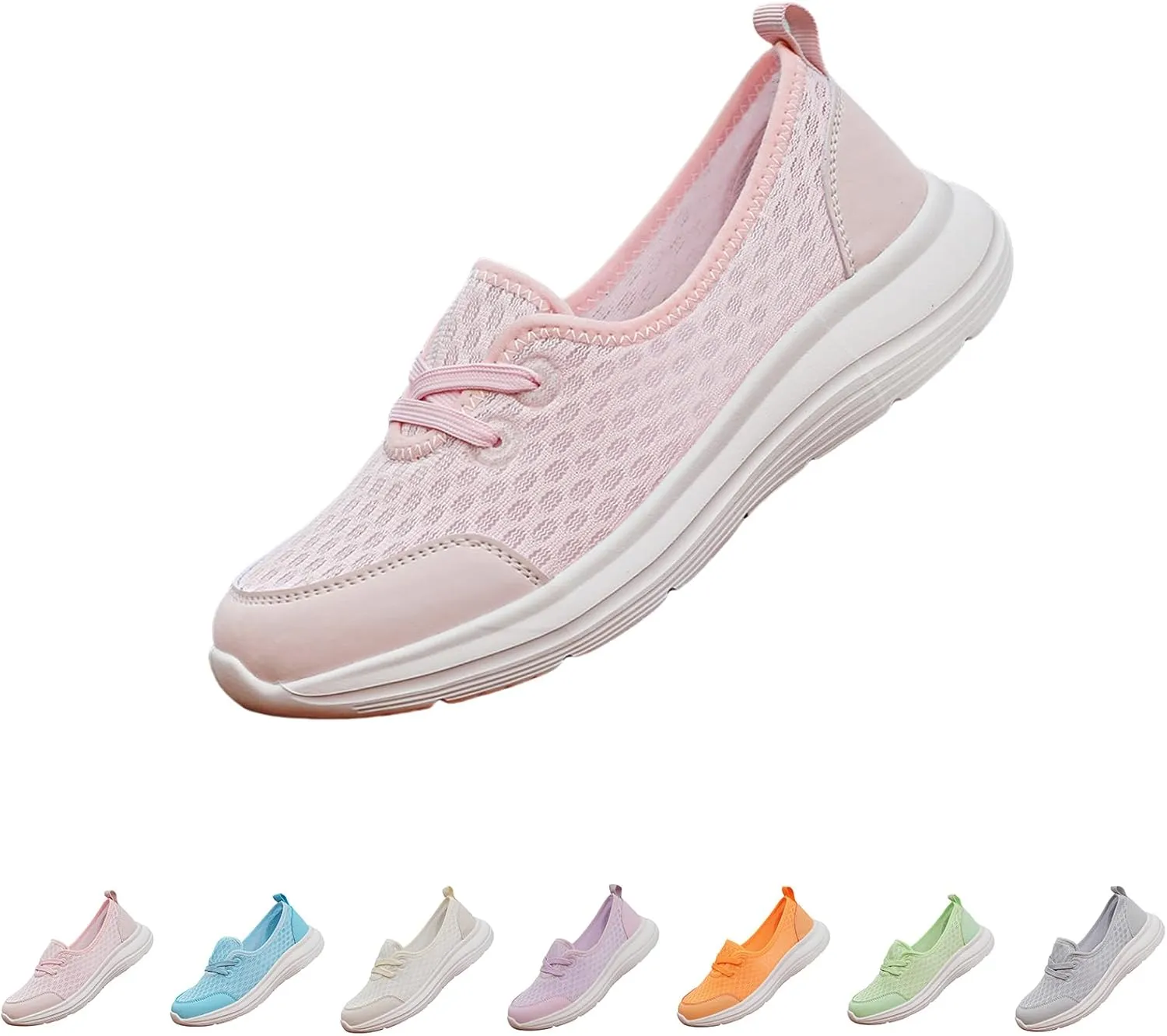 Women's Soft Sole Mesh Comfort Orthopedic Shoes,Breathable Slip-On Flat Walking Shoes,Non-Slip Low Top Casual Shoe