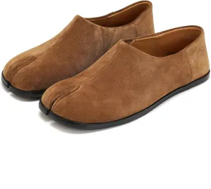Women's Tabi Leather Loafers Shoes, Split-Toe Slip-On Casual Comfort All-Day Non-Slip Walking Moccasins