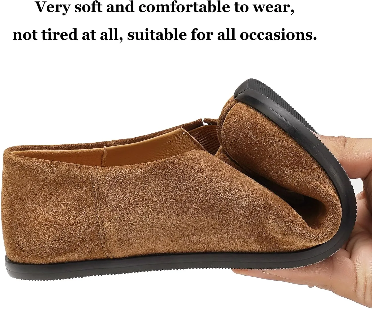 Women's Tabi Leather Loafers Shoes, Split-Toe Slip-On Casual Comfort All-Day Non-Slip Walking Moccasins