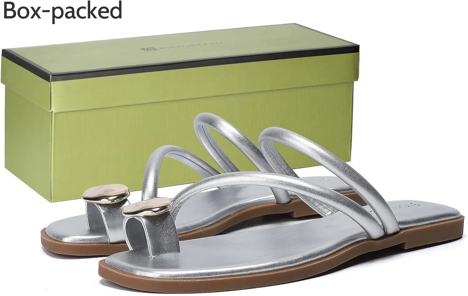 Women's Toe Ring Thong Sandals Open Toe Slide Flat Sandals Casual Summer Flip Flop Flat Sandals