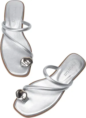 Women's Toe Ring Thong Sandals Open Toe Slide Flat Sandals Casual Summer Flip Flop Flat Sandals